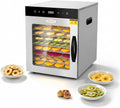 Déshydrateur Alimentaire Professionnel Hakka 10 Plateaux, Inox 800 W, Idéal pour Viande Séchée, Fruits, Légumes, Herbes et Friandises Canines