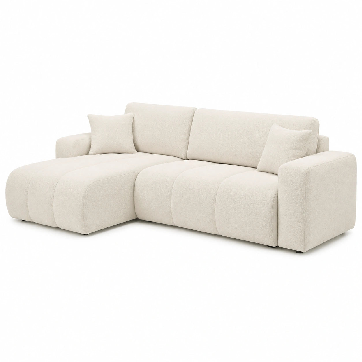 Canapé d'angle convertible en tissu anti-tâche doux
