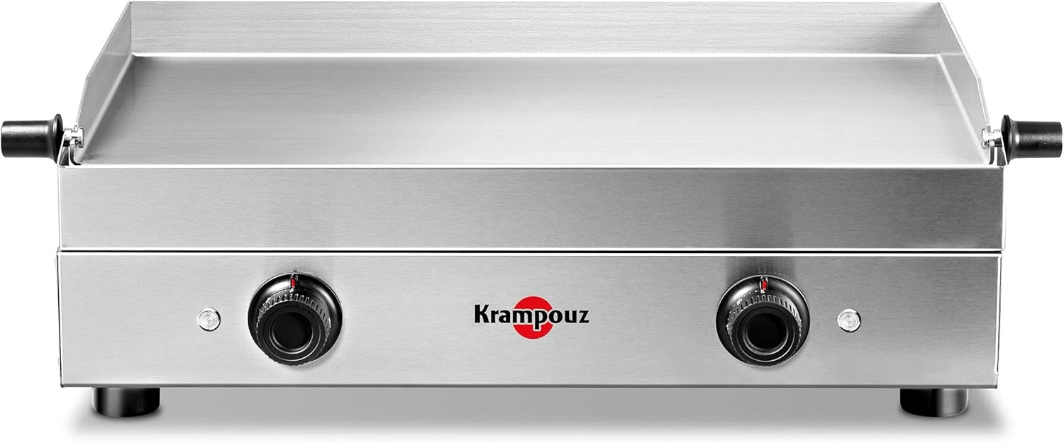 Plancha électrique Inox 64x33 cm, 3200W - Double Zone de Cuisson et Thermostat Réglable - Facile à Nettoyer, Fabriquée en France