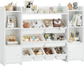 Organisateur de Jouets Enfant avec étagères et Bo?tes Amovibles, Meuble de Rangement pour Chambre Blanche