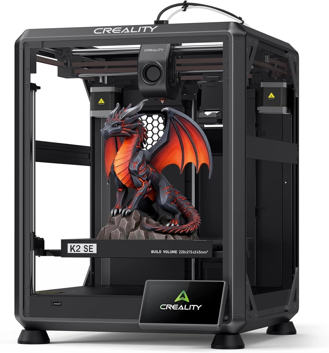 Imprimante 3D Creality K2 SE, Vitesse 500 mm/s, Nivellement Auto, Extrudeuse Directe, Volume 220x215x245 mm
