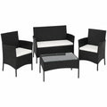 Ensemble de Mobilier de Jardin en Résine avec Coussins Amovibles