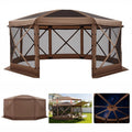 Tente Moustiquaire Pop-up VEVOR 4,57x4,57 m, 12-15 Personnes, Pour Camping et Jardin, Avec Toit Amovible et Sac de Transport