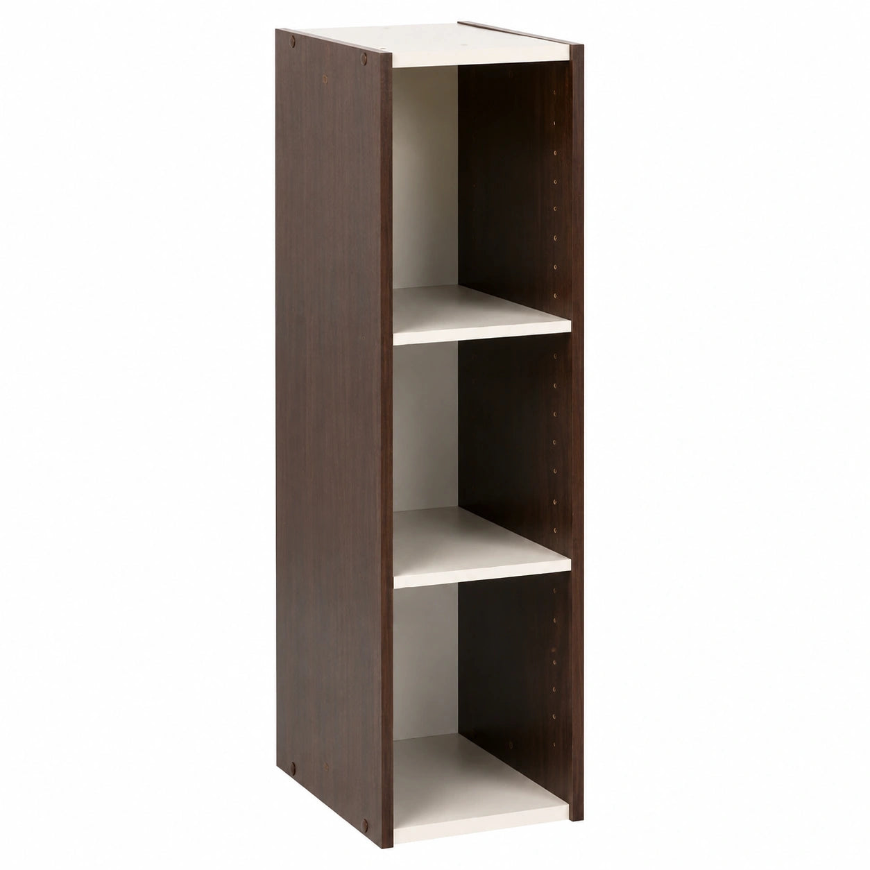 Étagère étroite modulable à 3 niveaux, marron, pour salon, bureau ou chambre