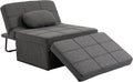 Fauteuil Convertible 4 en 1 avec Repose-Pied et Dossier Inclinable - Gris