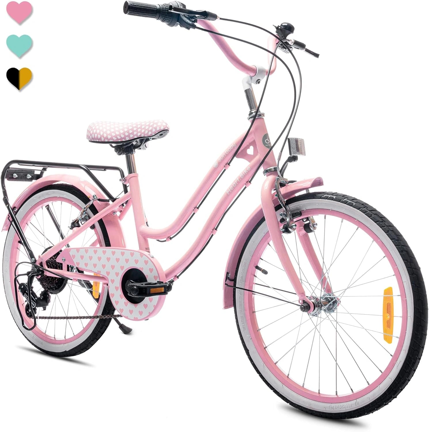 Vélo Enfant Fille 20/24 Pouces avec Freins V-Brake et Accessoires