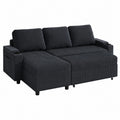 Canapé d'angle convertible avec rangement et accoudoirs, canapé-lit 3 places pour salon, bureau et petit appartement