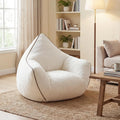 Pouf en Velours C?telé Beige avec Mousse Antidérapante, Idéal pour Toutes Pièces