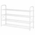 Étagère à chaussures en métal, meuble de rangement compact pour entrée