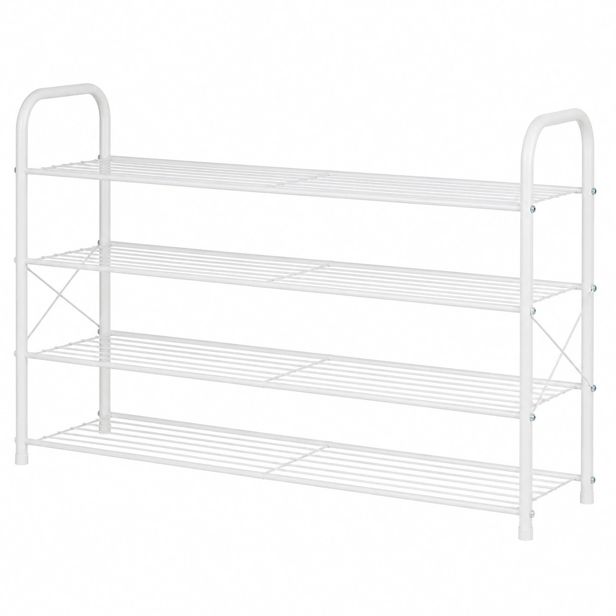 Étagère à chaussures en métal, meuble de rangement compact pour entrée