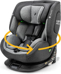 OSANN - Siège Auto Rotatif 360° pour Enfant, Isofix, 40-150 cm, 0-12 Ans, Groupe 1/2/3, Gris, 14 Hauteurs Ajustables