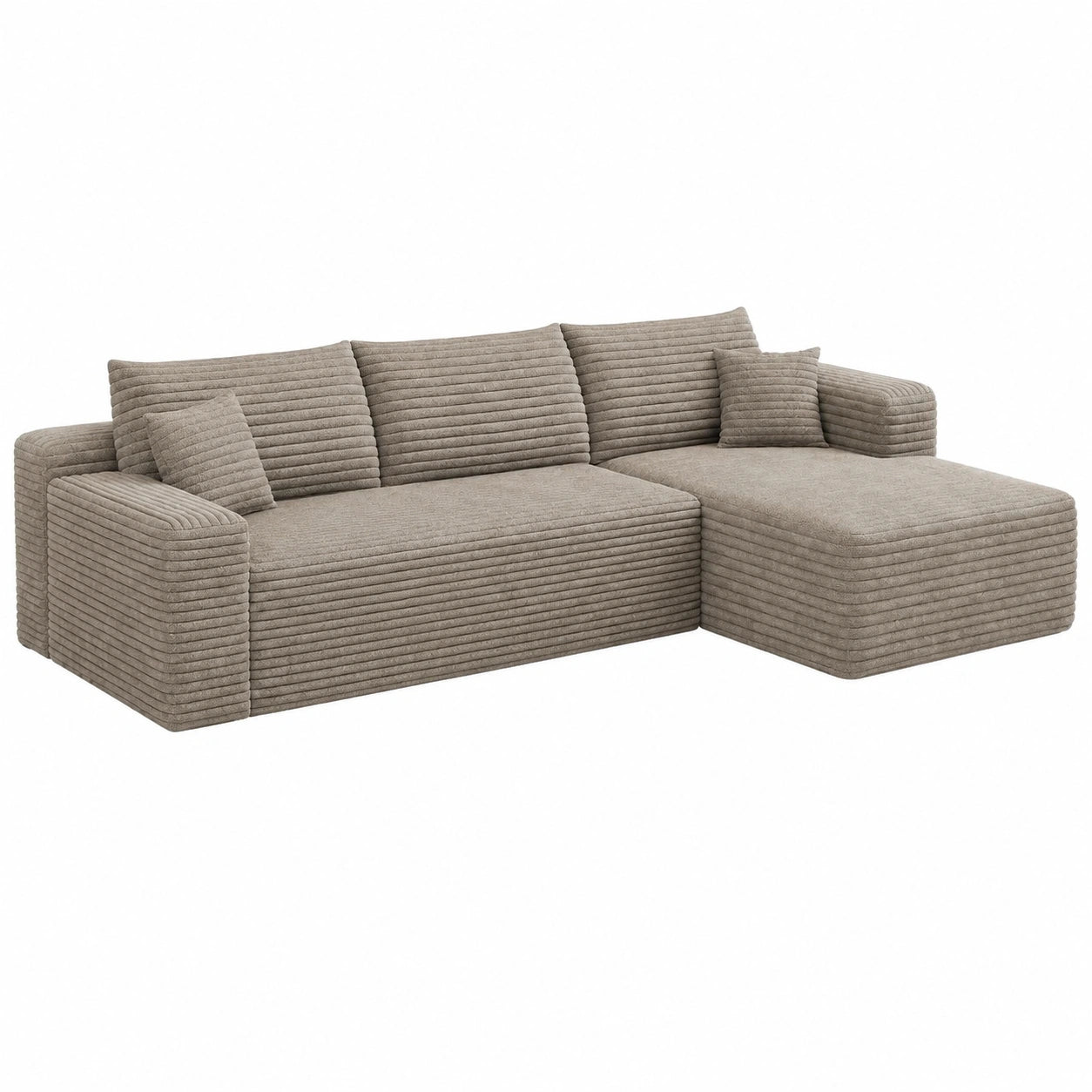 Canapé d'angle convertible moderne avec méridienne, assise profonde