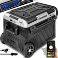 Glacière Compresseur tillvex? - Réfrigérateur Portable avec WiFi, USB, 12/24V et 230V, Jusqu'à -20°C pour Voiture, Camion, Bateau, Camping, 40L, Gris